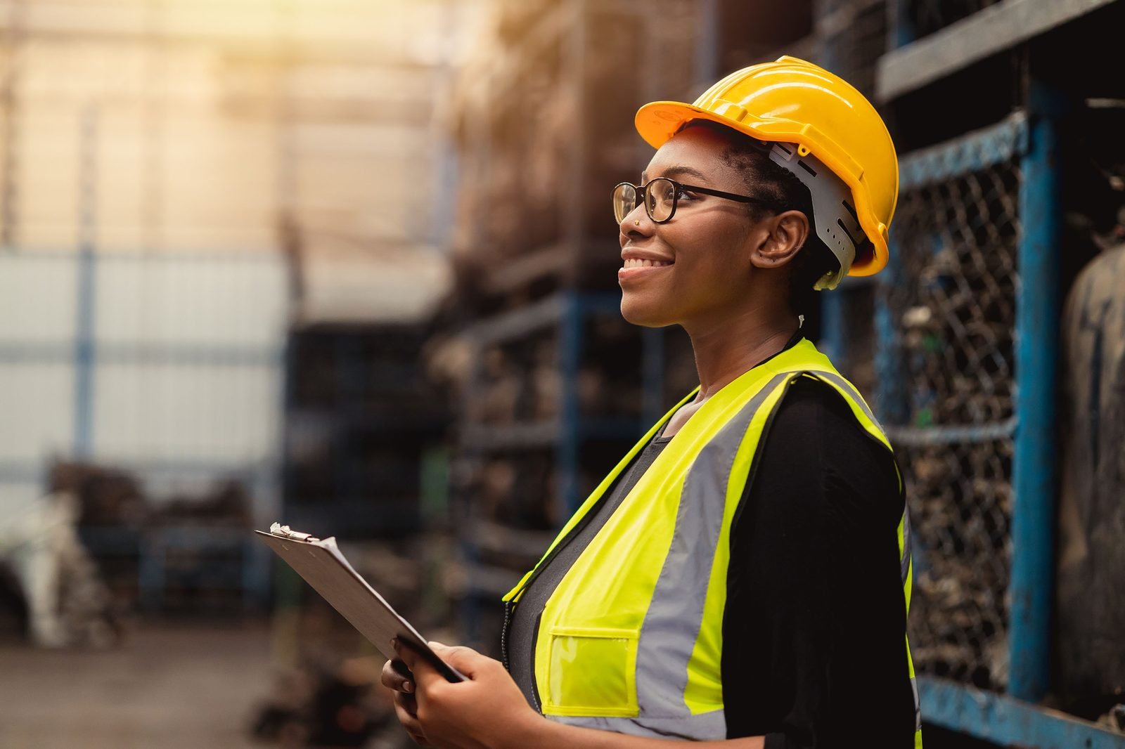 Field service inspector reviewing a job checklist
