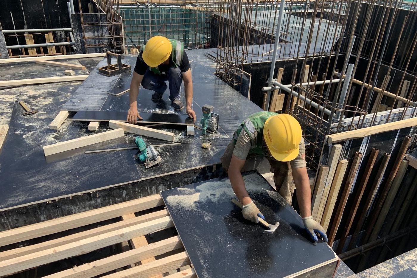 Field service technicians working on site